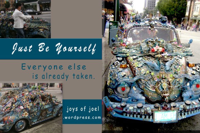 a quote by oscar wilde, joys of joel poems, poem about being yourself, identity and uniqueness, car photo